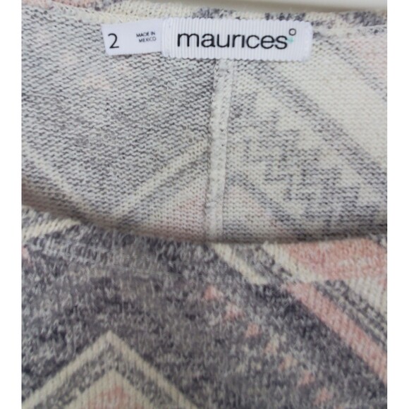 Maurices 2X top pink chevron scoop neck 3/4 sleeve Blouse Womens Aztec Southwest - Picture 3 of 11